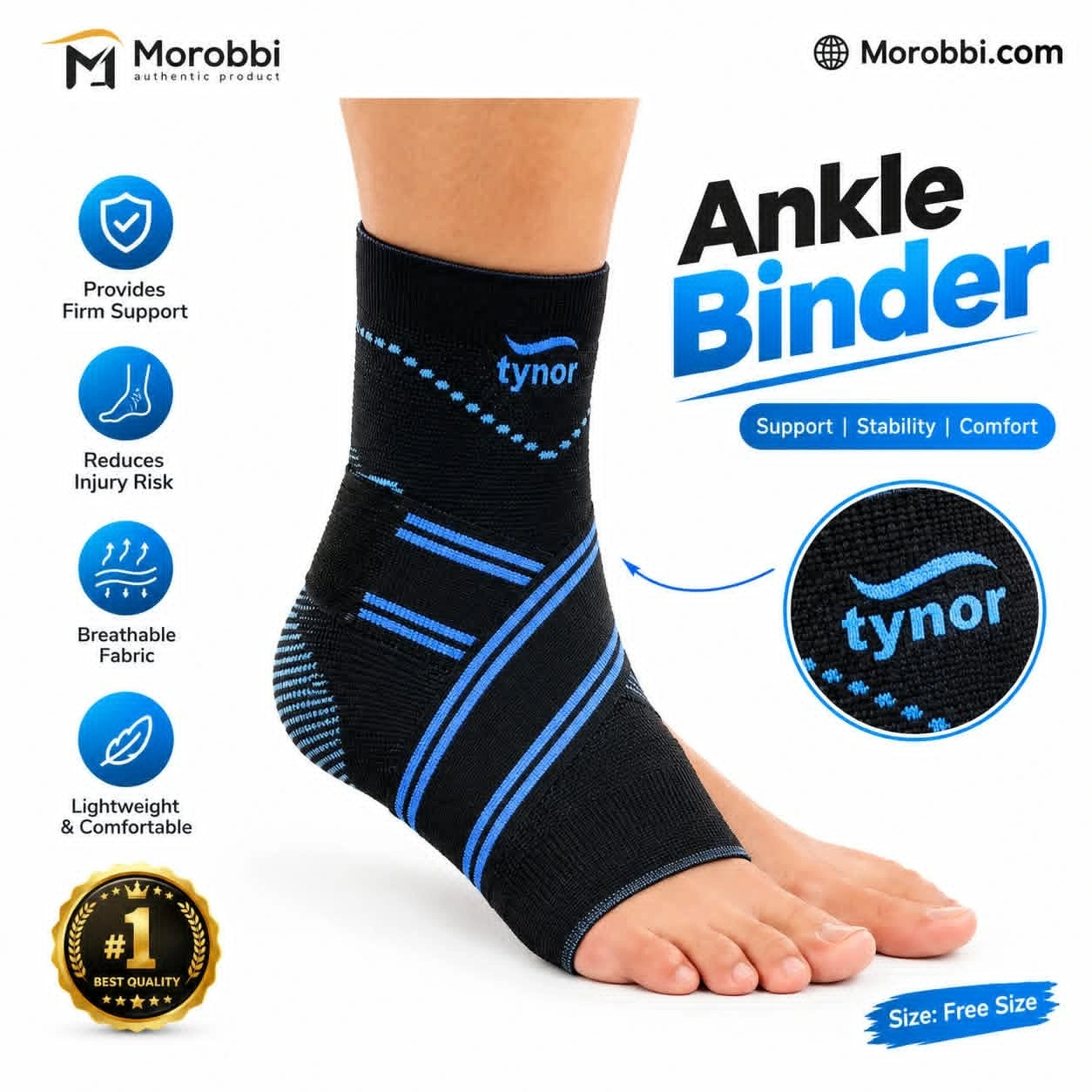 Tynor Ankle Binder for Support & Stability | Comfortable Ankle Brace