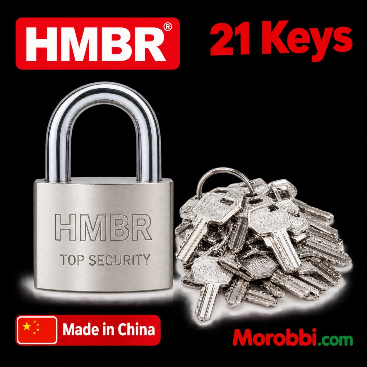 HMBR 21 Keys Top Security Padlock | Strong Lock for Home & Office - Image 2