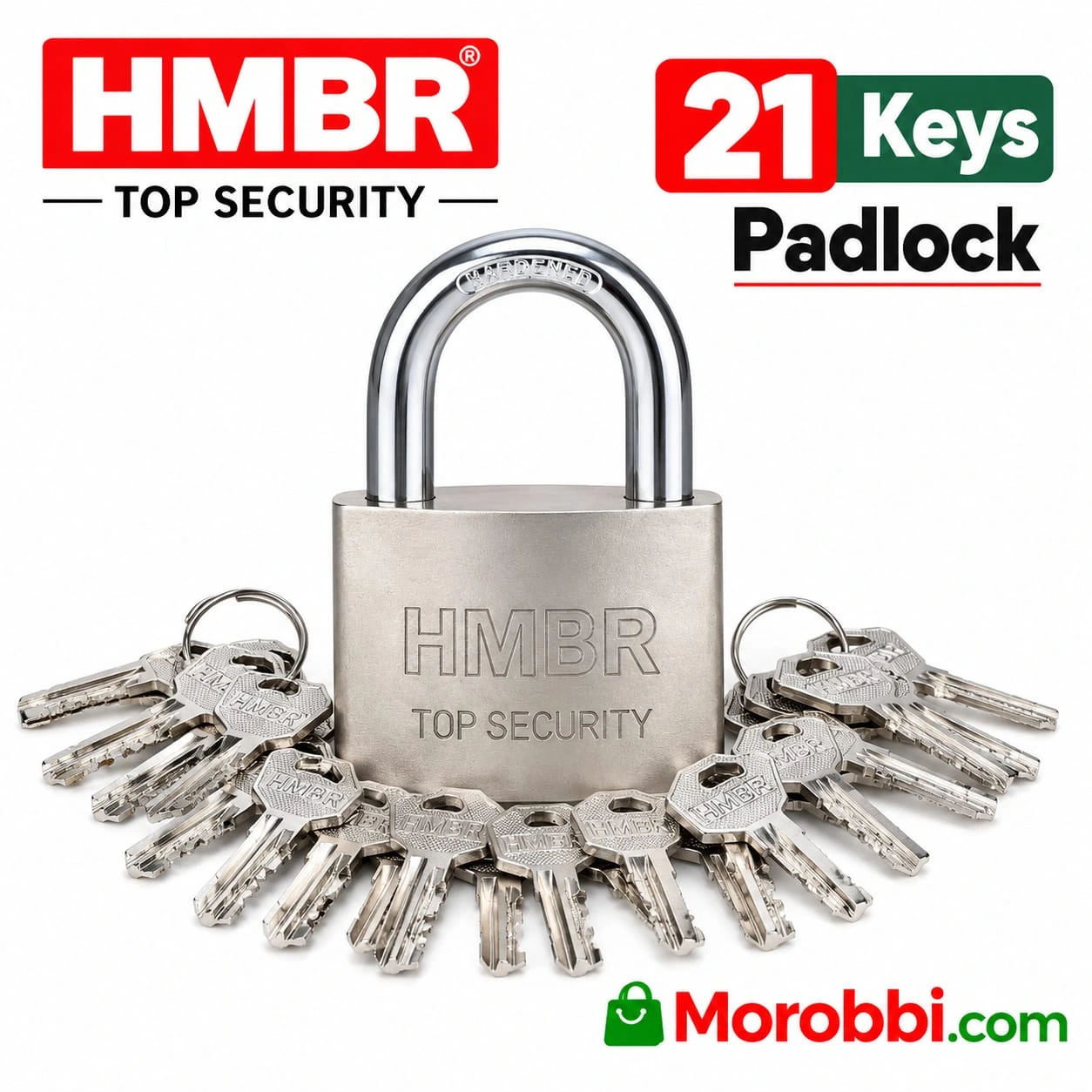 HMBR 21 Keys Top Security Padlock | Strong Lock for Home & Office